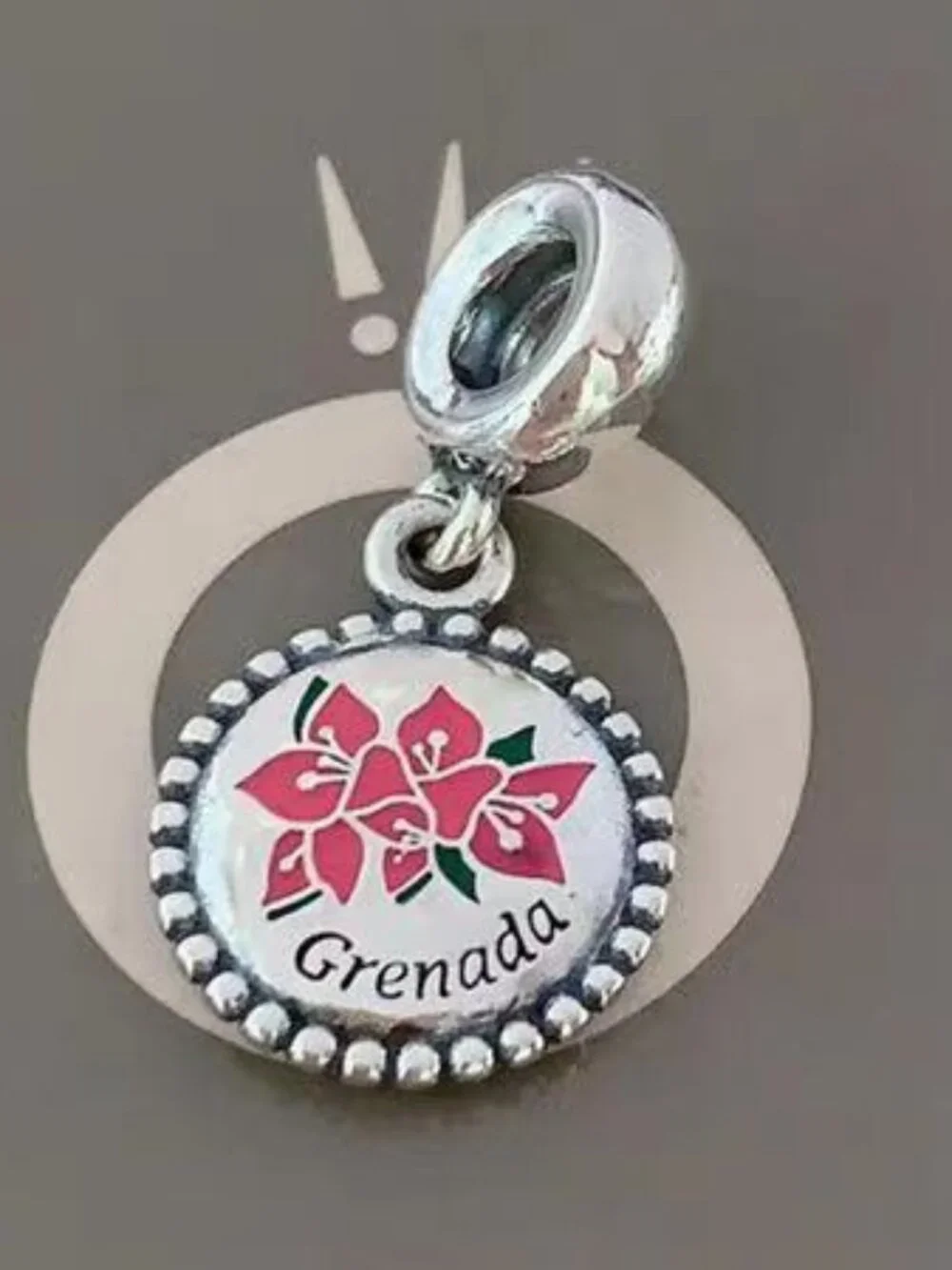 Pandora Grenada Bougainvillea Charm National Flower of Grenada Pendant Travel